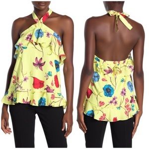 Parker Floral Lime Halter Top